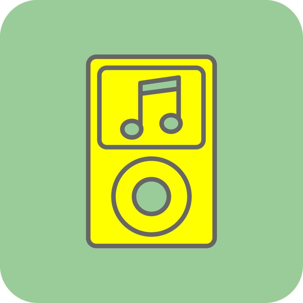 Music Player Filled Yellow Icon vector