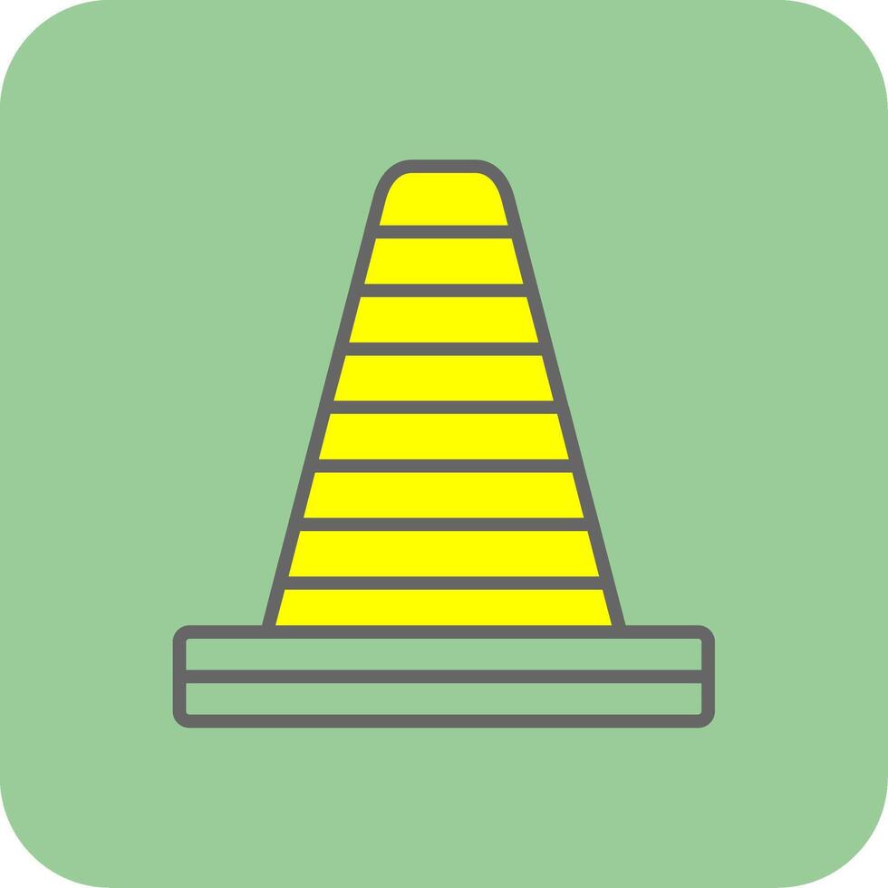 Traffic Cone Filled Yellow Icon vector