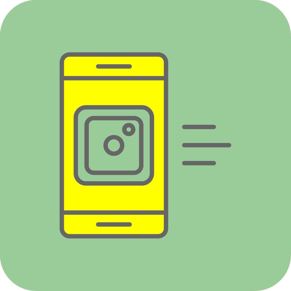 Mobile App Filled Yellow Icon vector