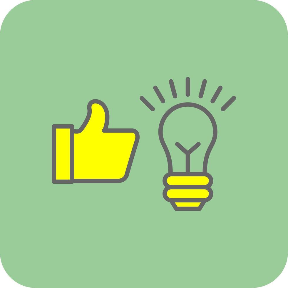 Idea Bulb Filled Yellow Icon vector