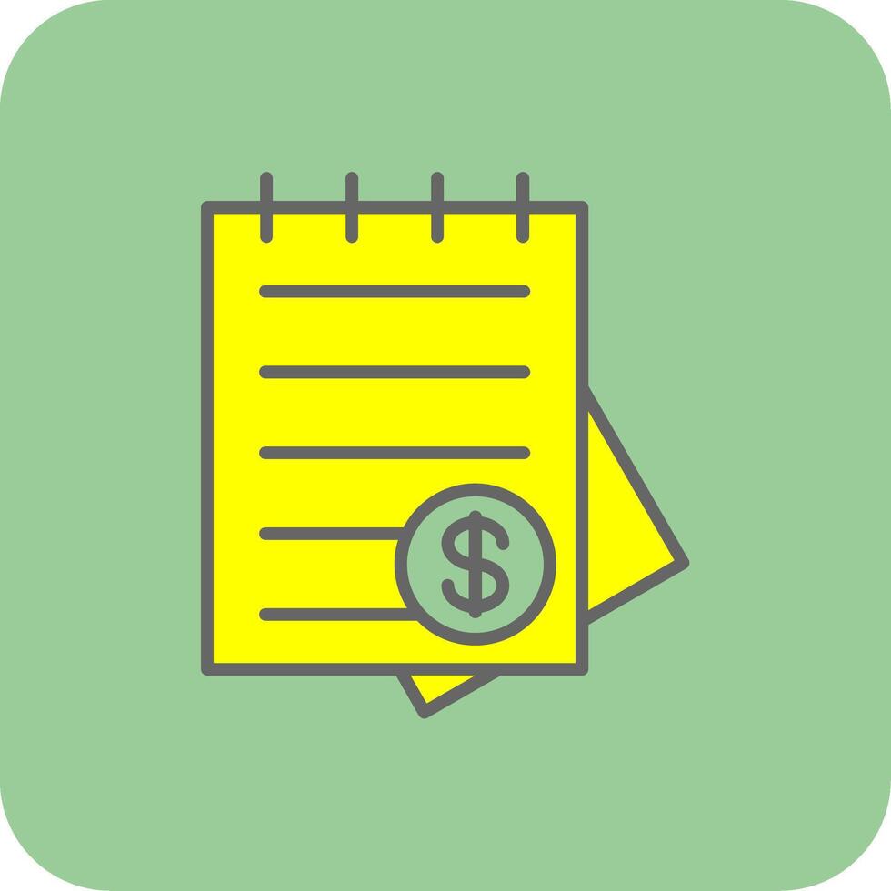 Document Filled Yellow Icon vector