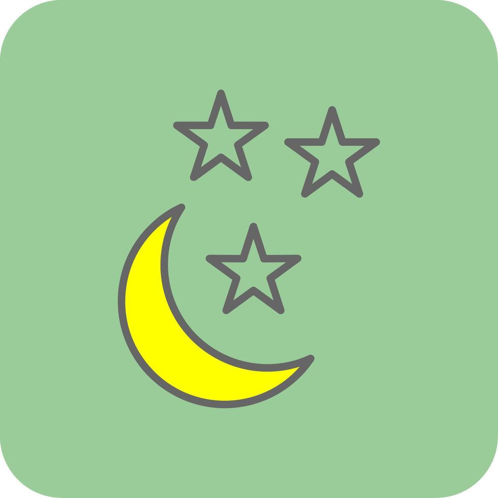 Half Moon Filled Yellow Icon vector