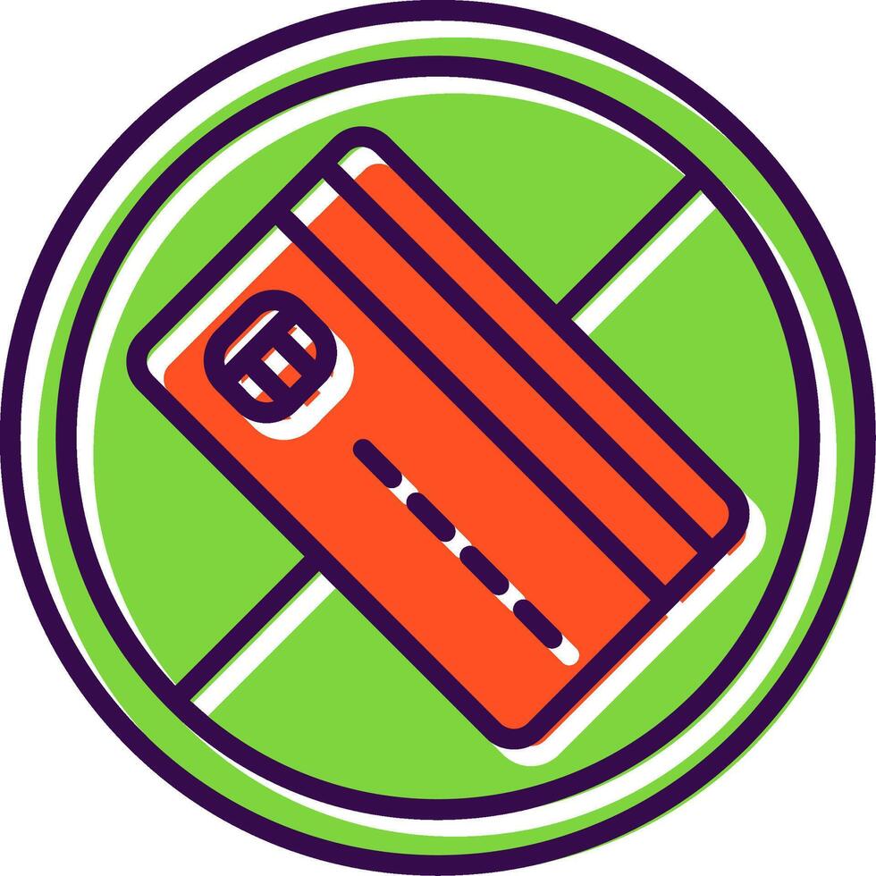 No Credit Card filled Design Icon vector