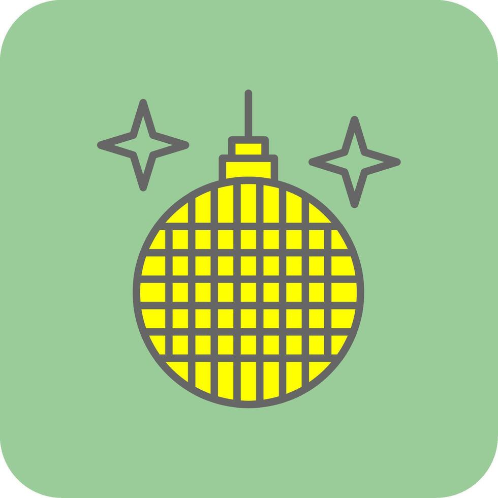 Disco Ball Filled Yellow Icon vector