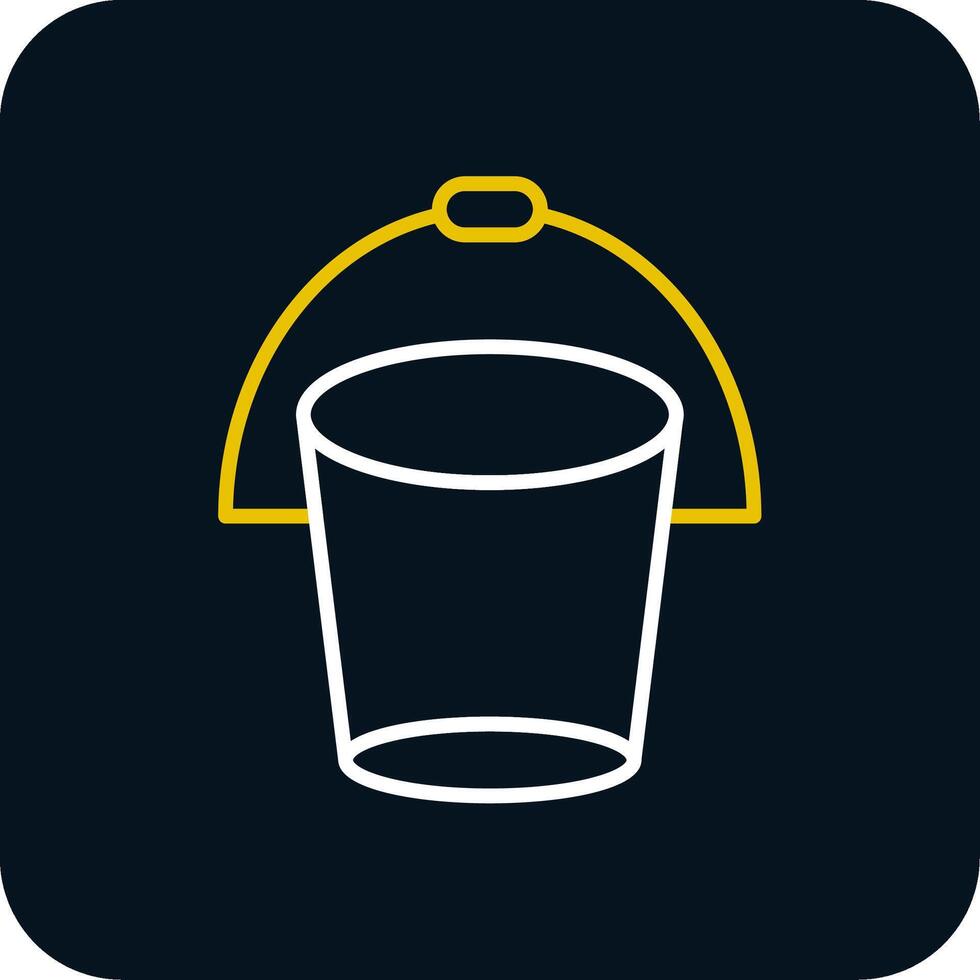 Bucket Line Red Circle Icon vector
