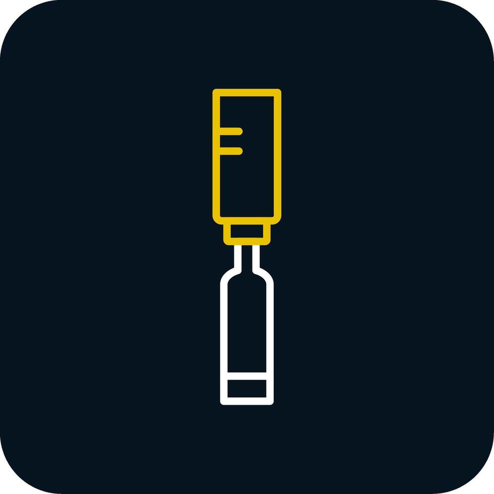 Chisel Line Red Circle Icon vector