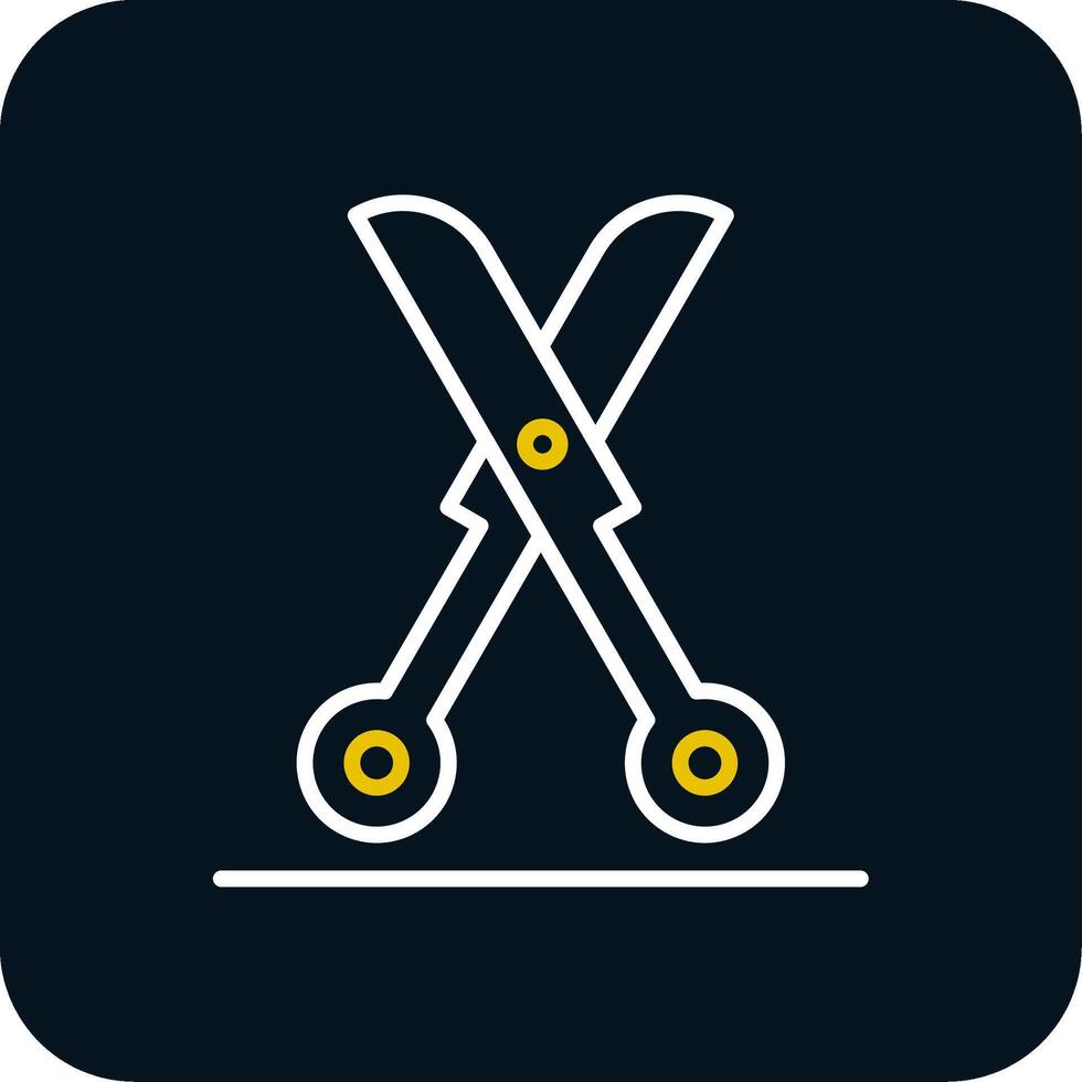 Shears Line Red Circle Icon vector