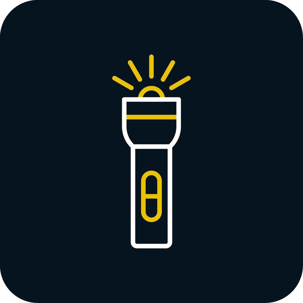 Flashlight Line Red Circle Icon vector