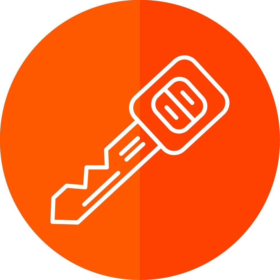 Car Key Line Red Circle Icon vector