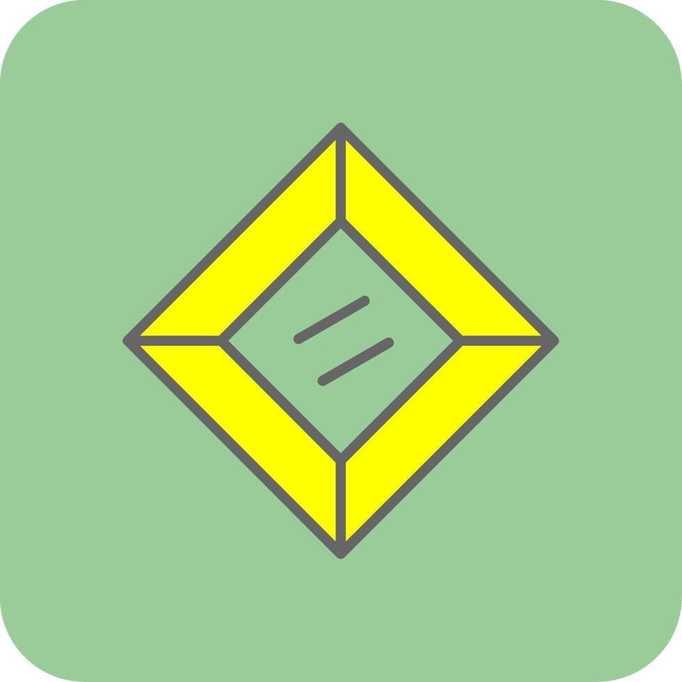 Gem Filled Yellow Icon vector