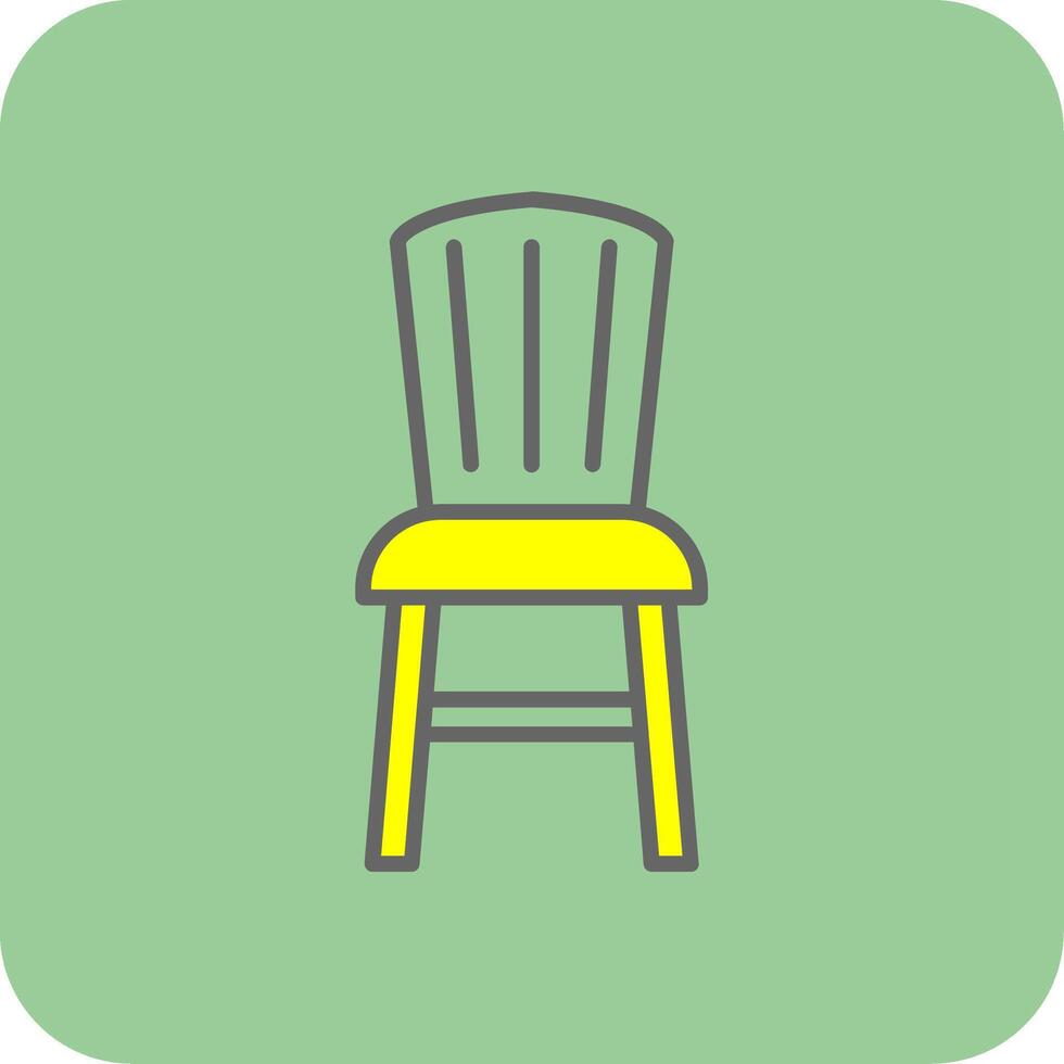 Dining Chair Filled Yellow Icon vector