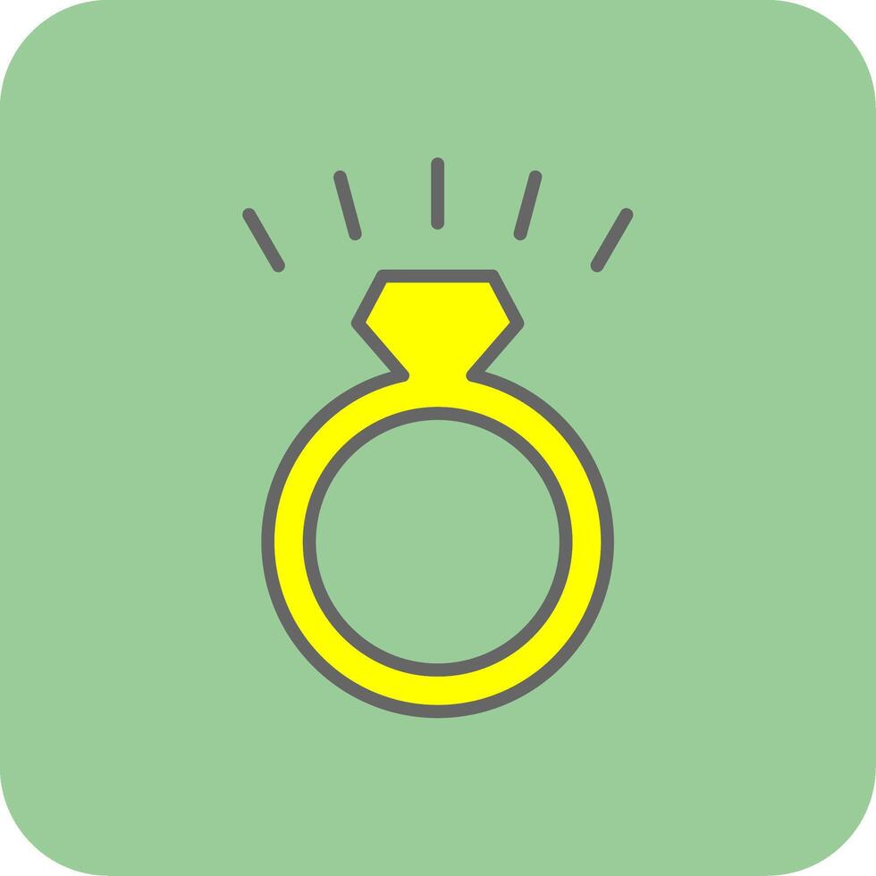 Diamond Ring Filled Yellow Icon vector