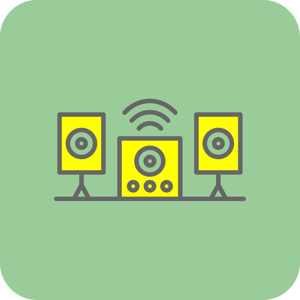 Audio System Filled Yellow Icon vector