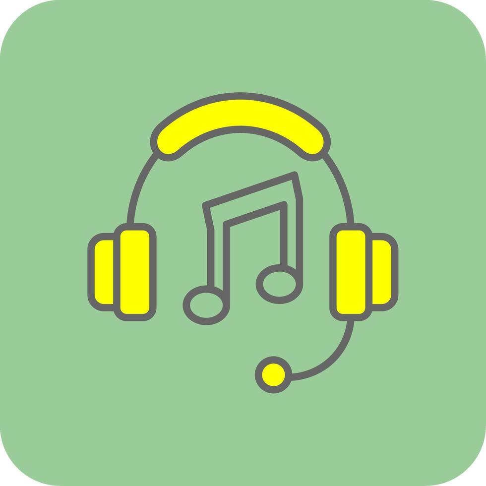 Music Filled Yellow Icon vector