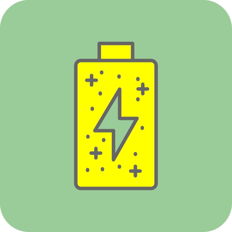 Battery Filled Yellow Icon vector