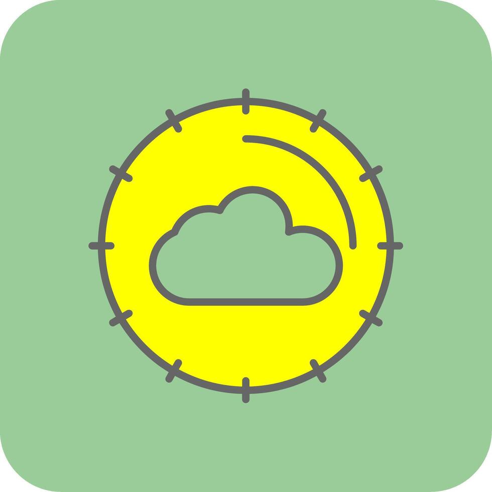 Cloud Computing Filled Yellow Icon vector