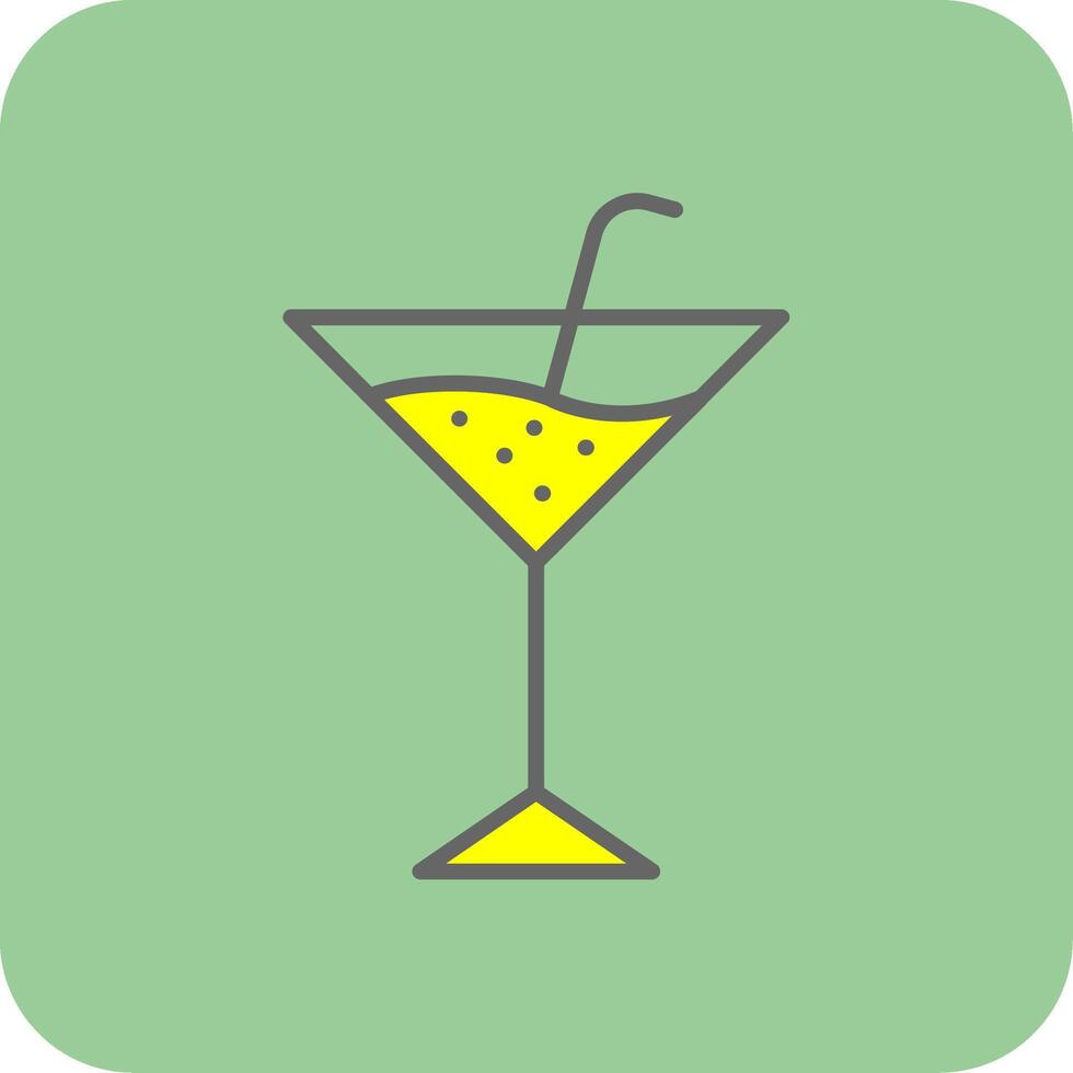 Martini Filled Yellow Icon vector