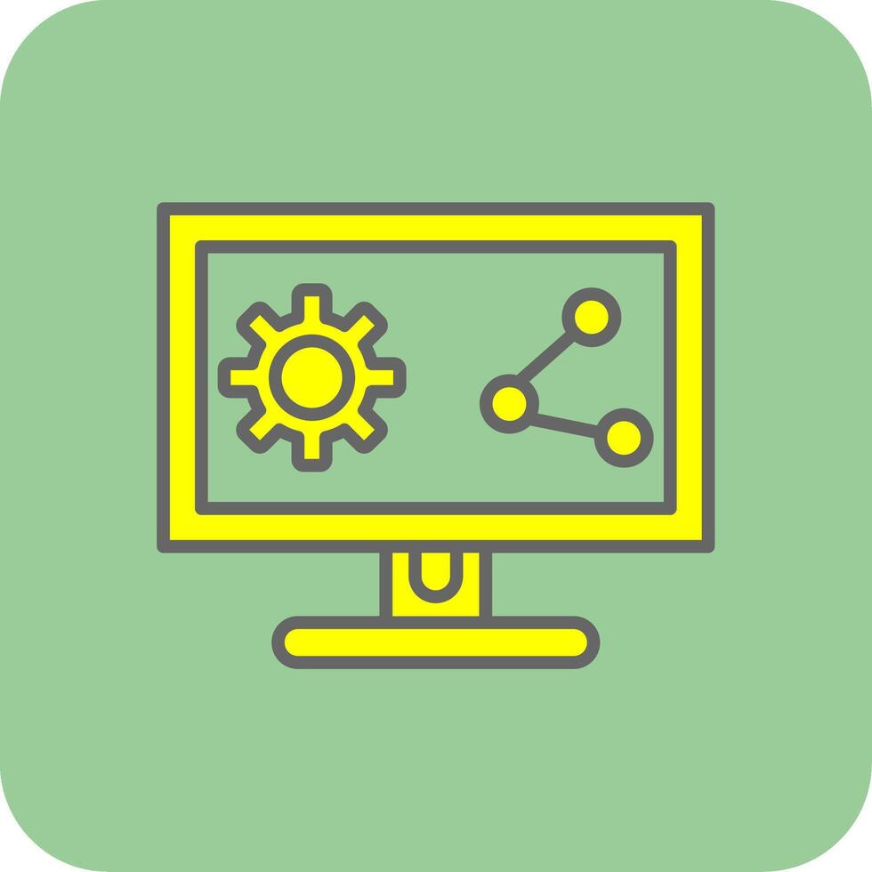 Connection Filled Yellow Icon vector