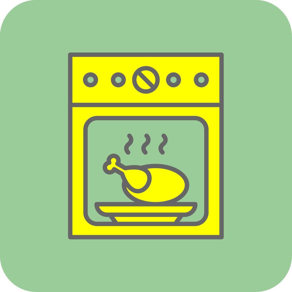 Oven Filled Yellow Icon vector