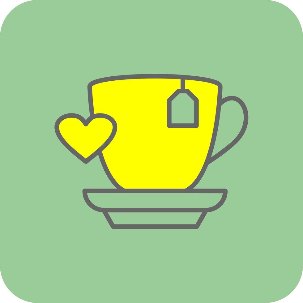 amor café lleno amarillo icono vector