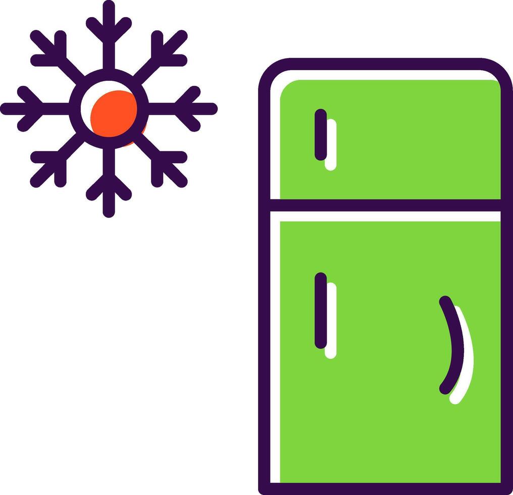 Refrigerator filled Design Icon vector