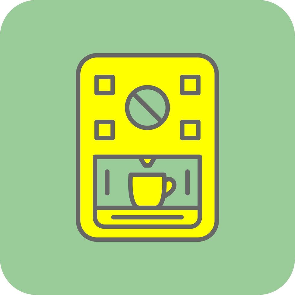 Coffee Machine Filled Yellow Icon vector