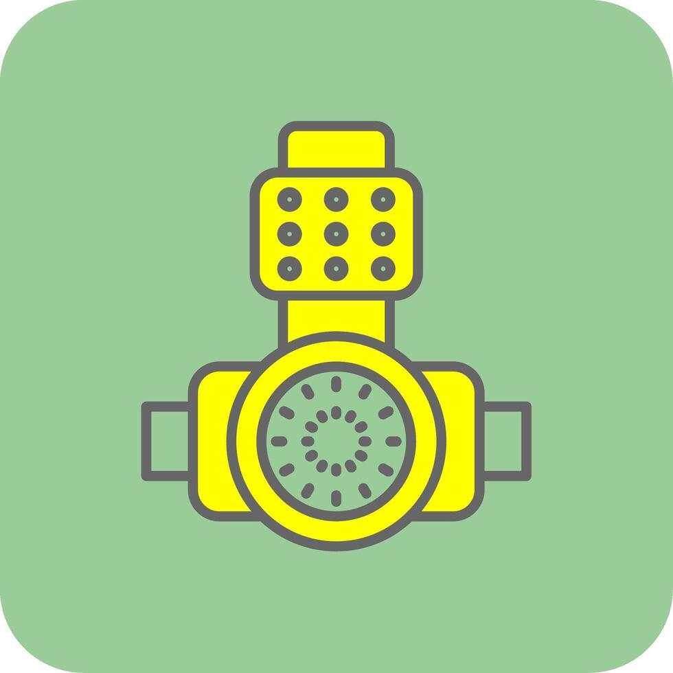 Head Light Filled Yellow Icon vector