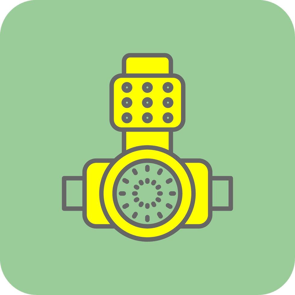 Head Light Filled Yellow Icon vector