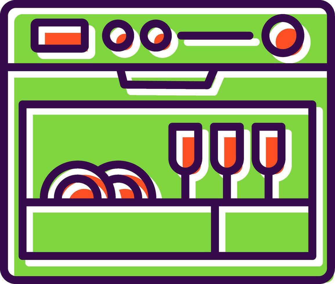 Dishwasher filled Design Icon vector