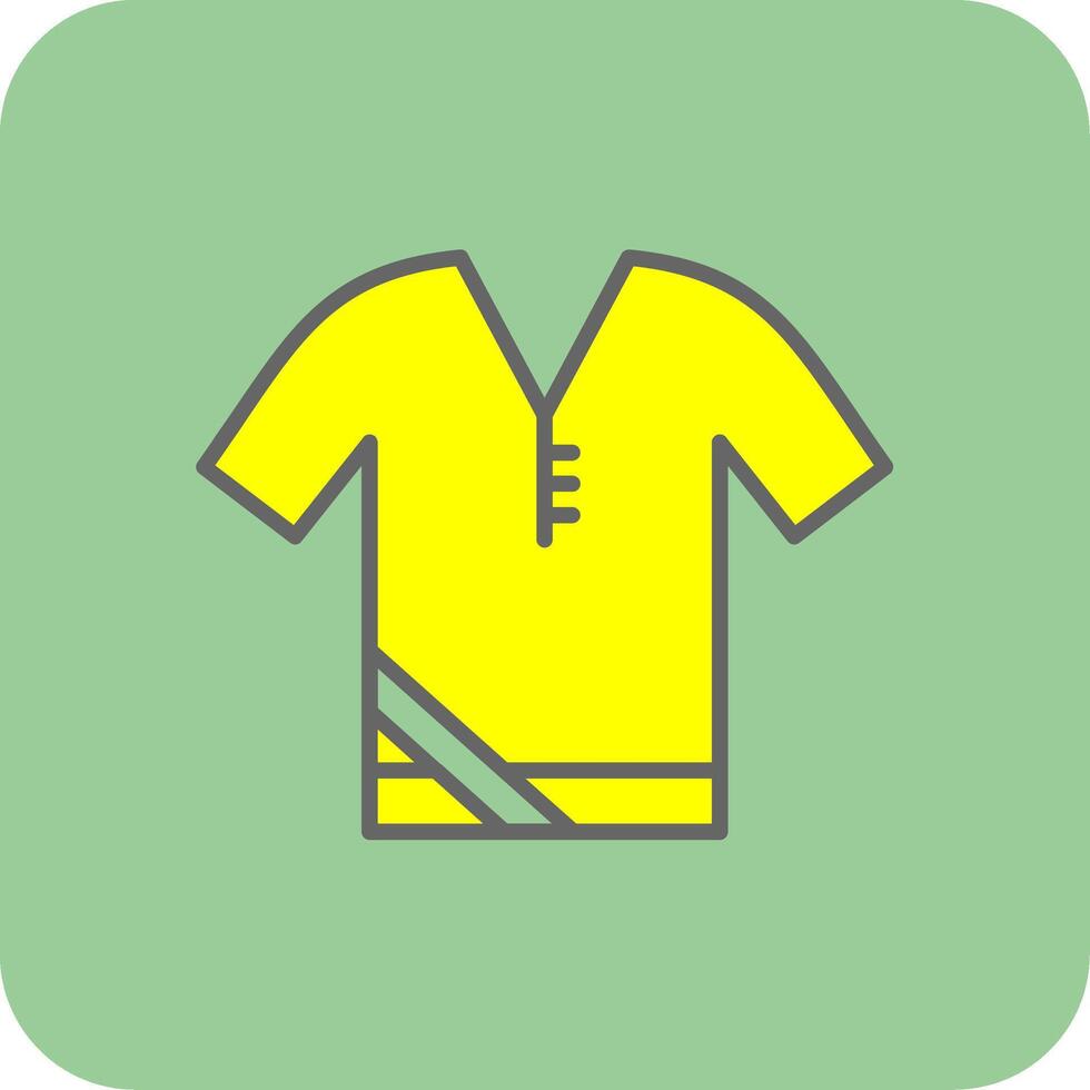 camisa lleno amarillo icono vector