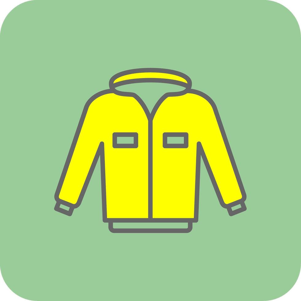 Jacket Filled Yellow Icon vector