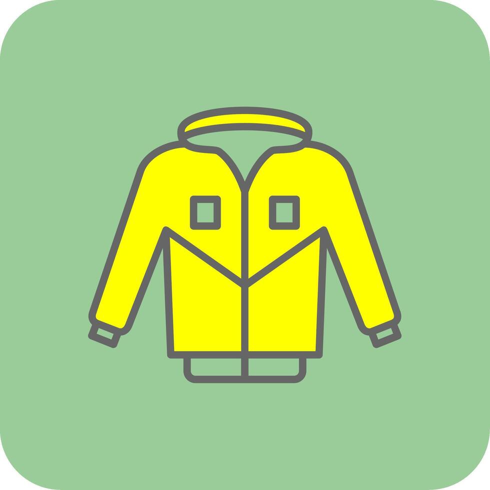 Jacket Filled Yellow Icon vector