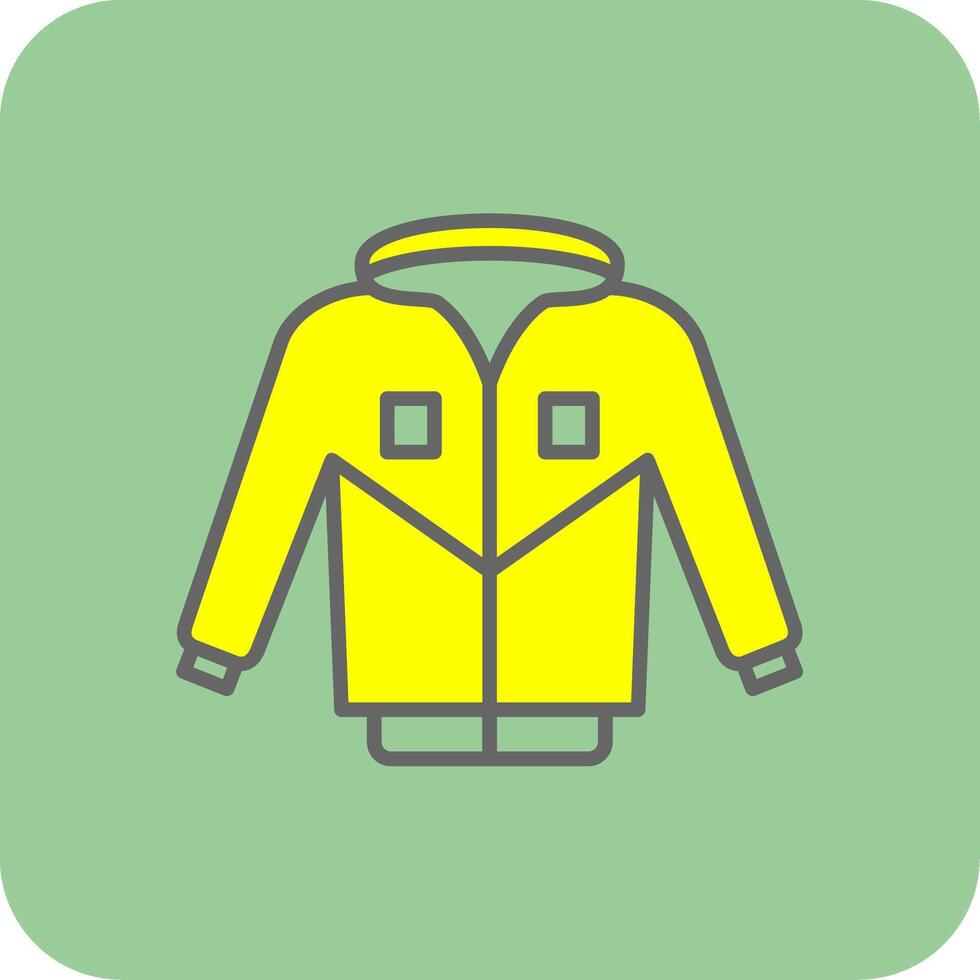 chaqueta lleno amarillo icono vector