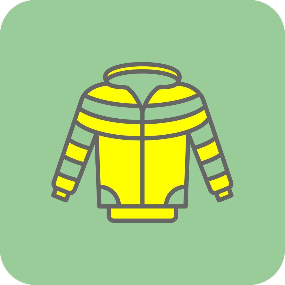 Jacket Filled Yellow Icon vector