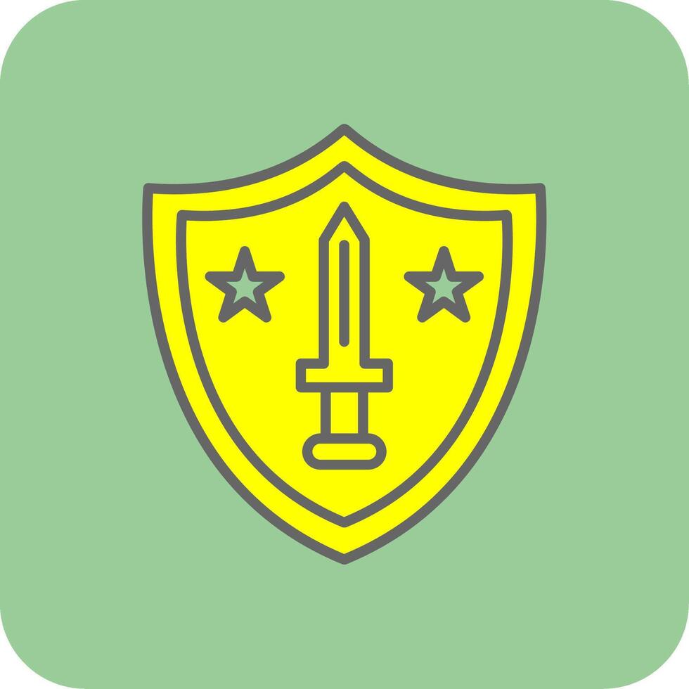 Shield Filled Yellow Icon vector