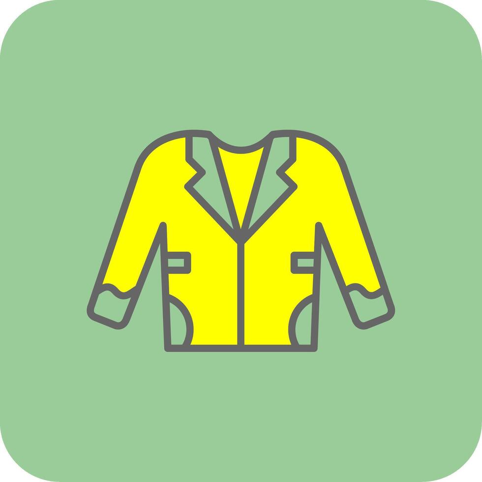 Coat Filled Yellow Icon vector