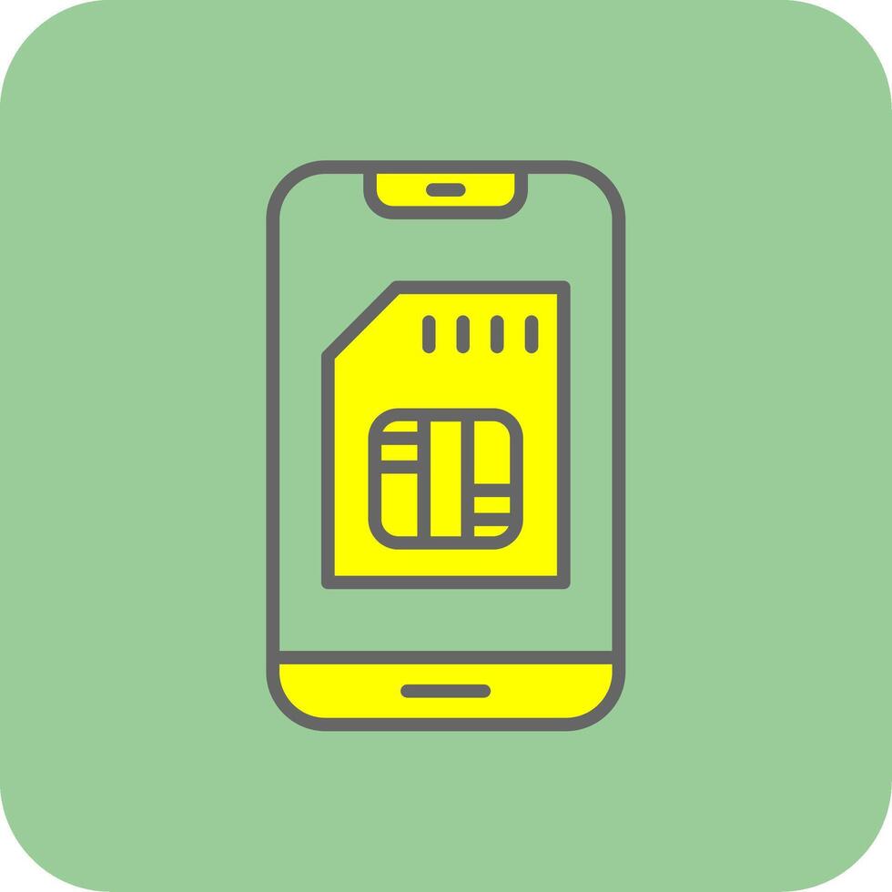 Sim Card Filled Yellow Icon vector