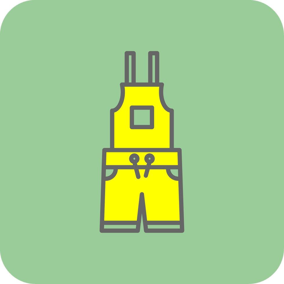 Dungarees Filled Yellow Icon vector