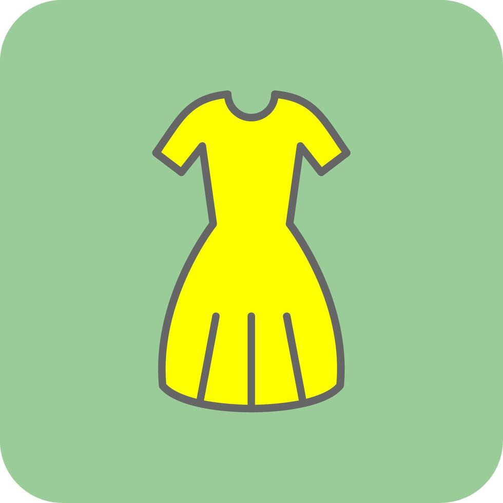 Dress Filled Yellow Icon vector