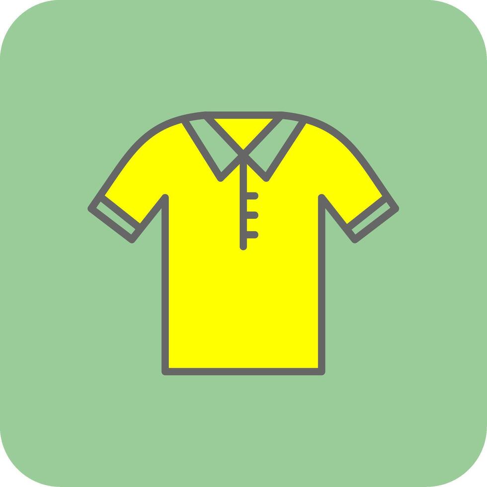 polo camisa lleno amarillo icono vector