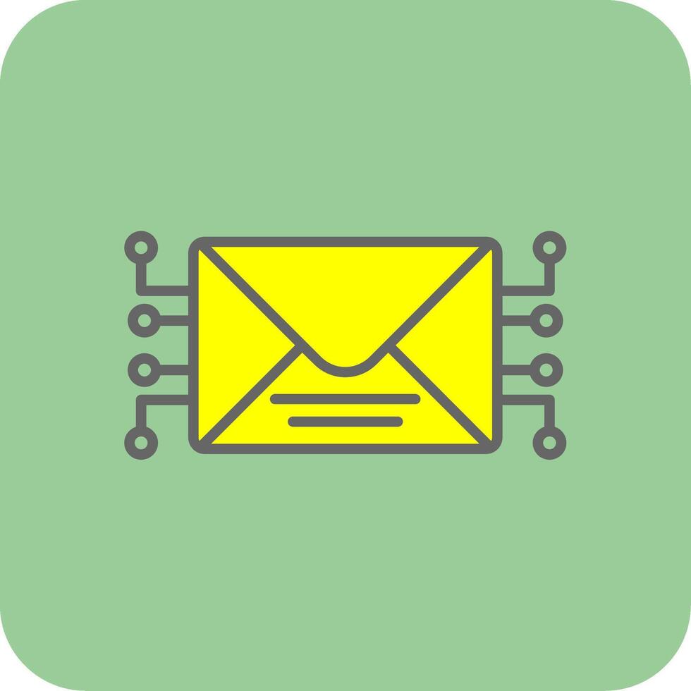 Mail Filled Yellow Icon vector