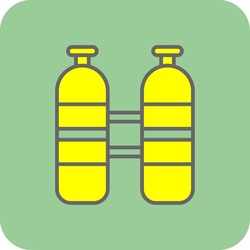 Diving Tank Filled Yellow Icon vector