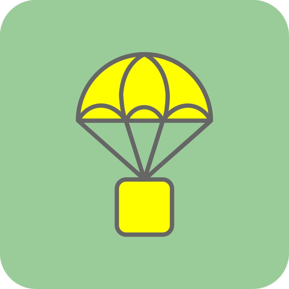 Parachute Filled Yellow Icon vector