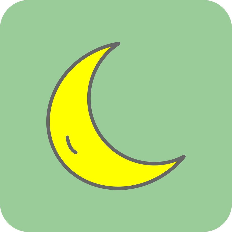 Moon Filled Yellow Icon vector