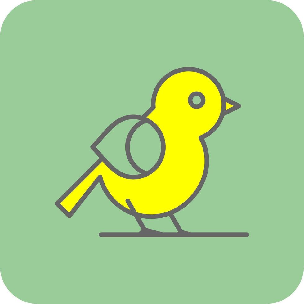 pájaro lleno amarillo icono vector