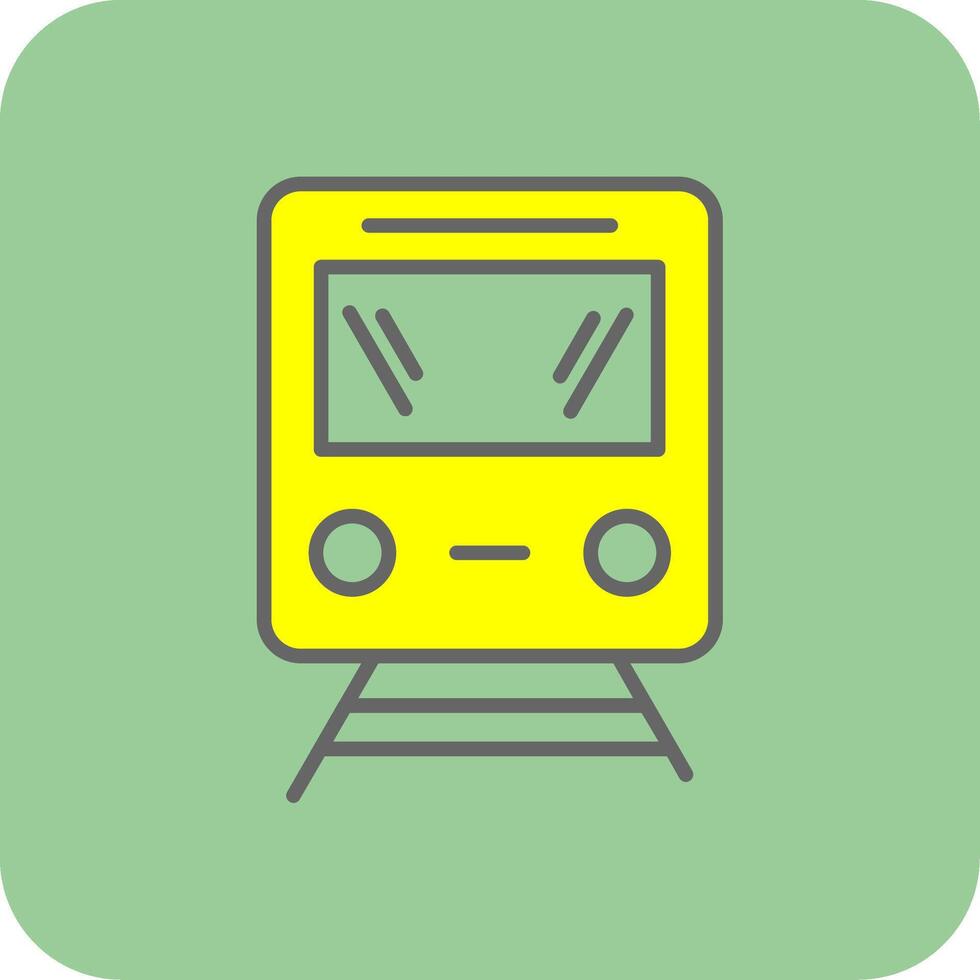 Train Filled Yellow Icon vector