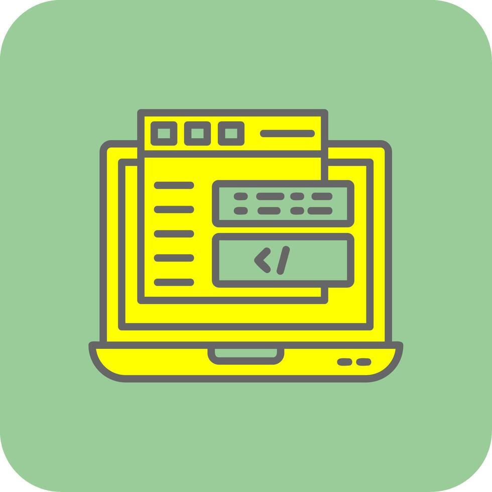 Code Filled Yellow Icon vector