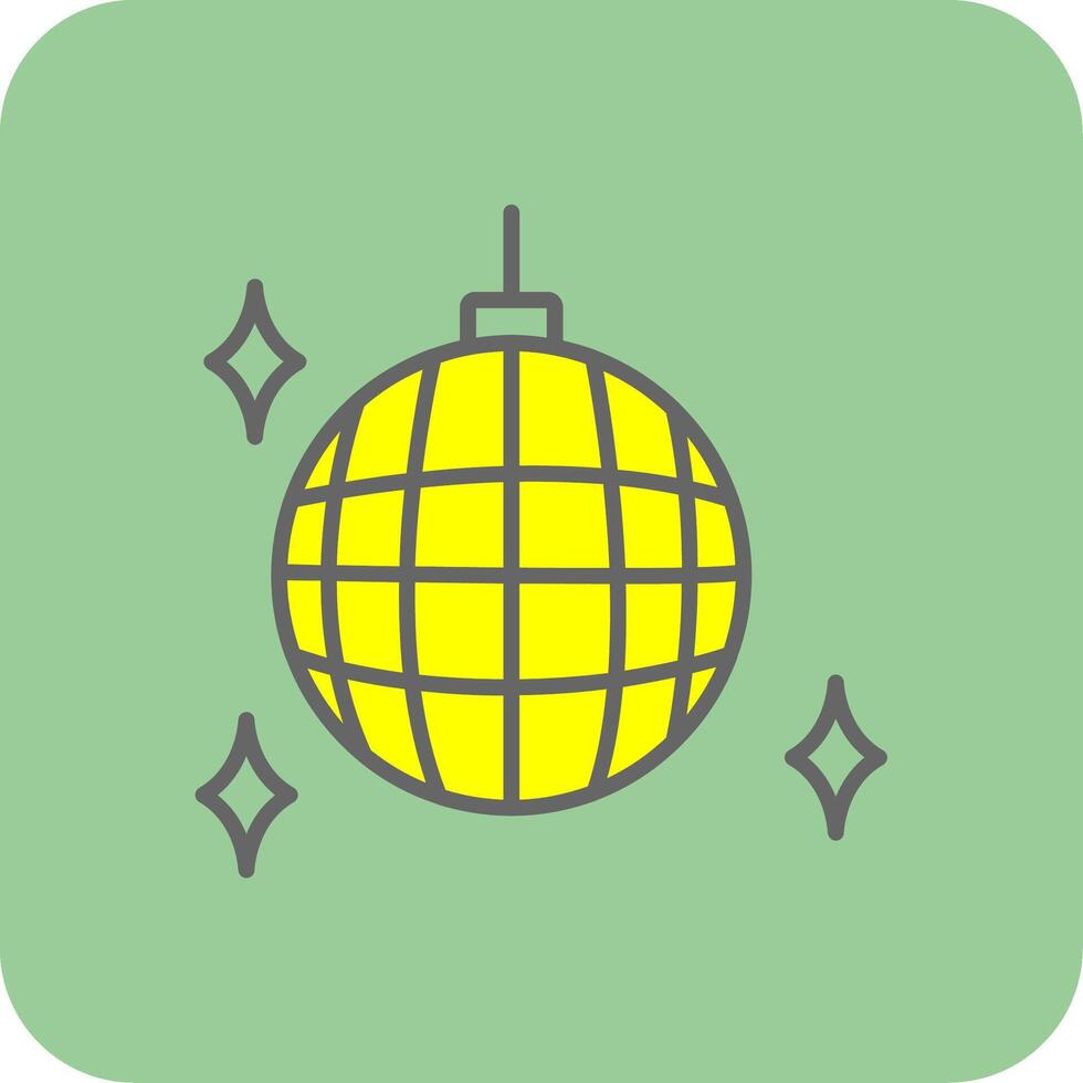 Party Ball Filled Yellow Icon vector