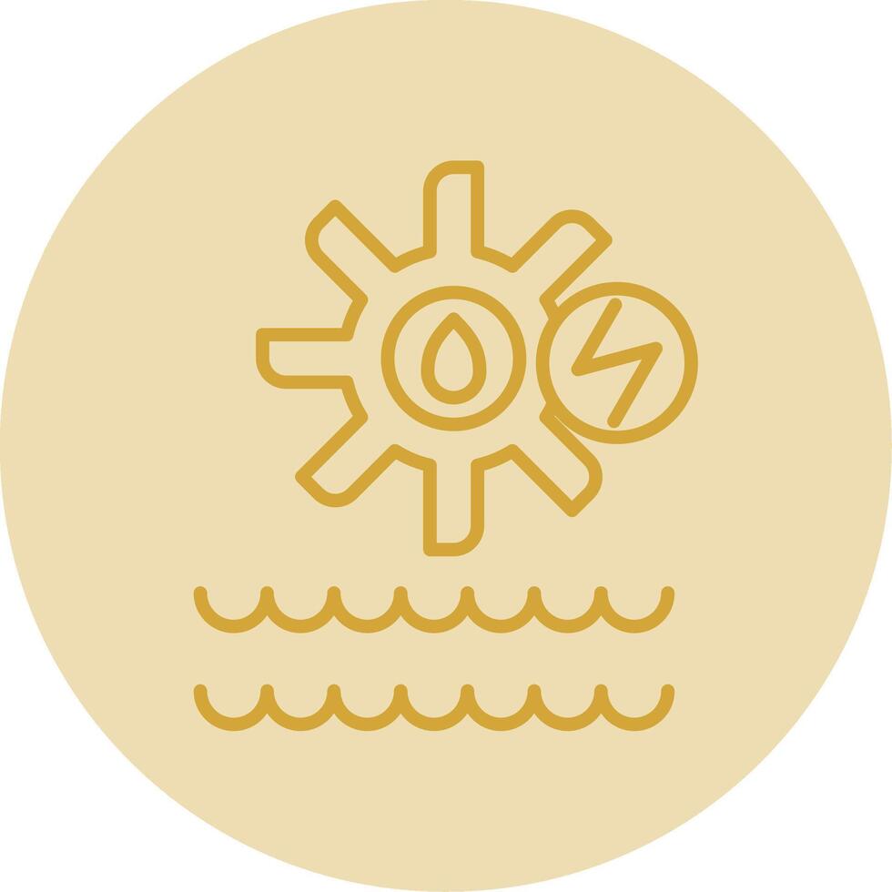 Hydro Power Line Yellow Circle Icon vector