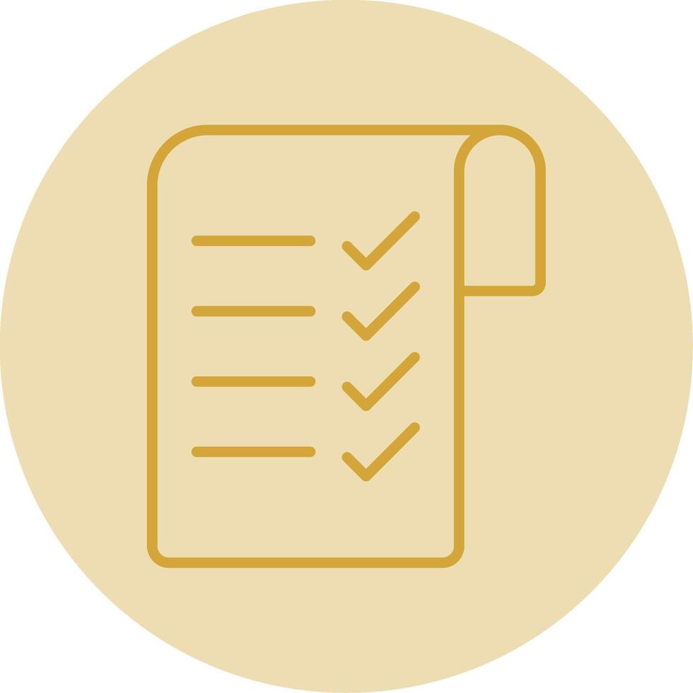 Checklist Line Yellow Circle Icon vector